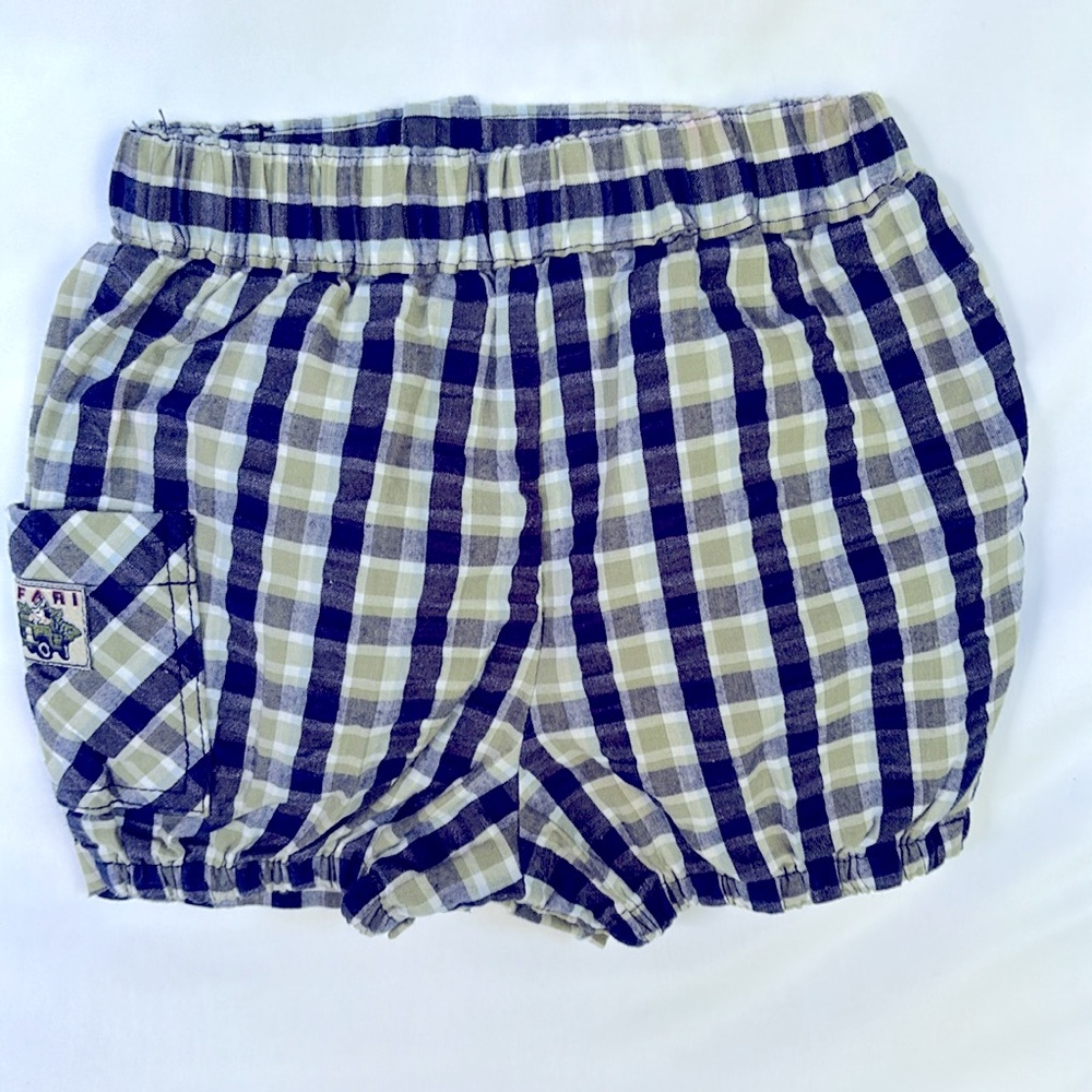 Vintage 2002 Gently Worn b.t Kids Top & Shorts Set - 6-9 M - Navy Blue & Green - Picture 7 of 12